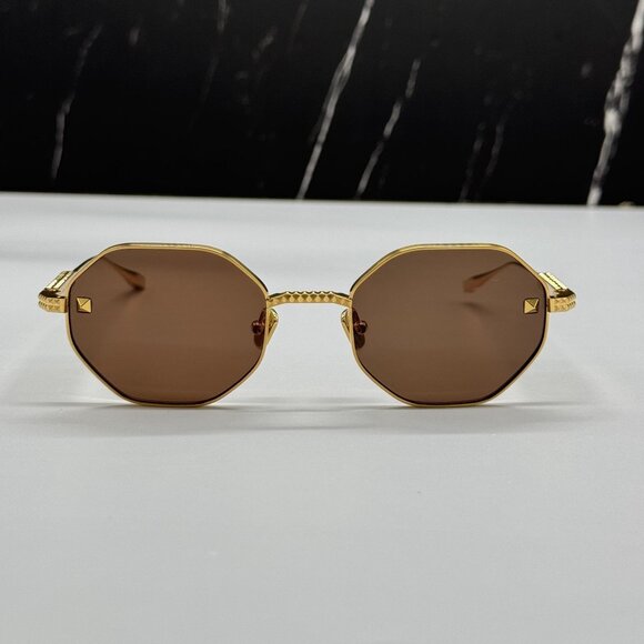 NEW VALENTINO VLS-122C GOLD BROWN WOMEN SUNGLASSES main image 6